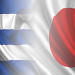 Banderas de Cuba y Japón