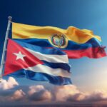 Banderas de Colombia y Cuba