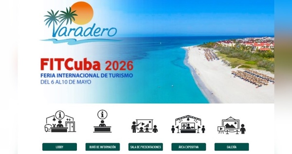 Vista panorámica de Varadero con el logo de FITCuba 2026